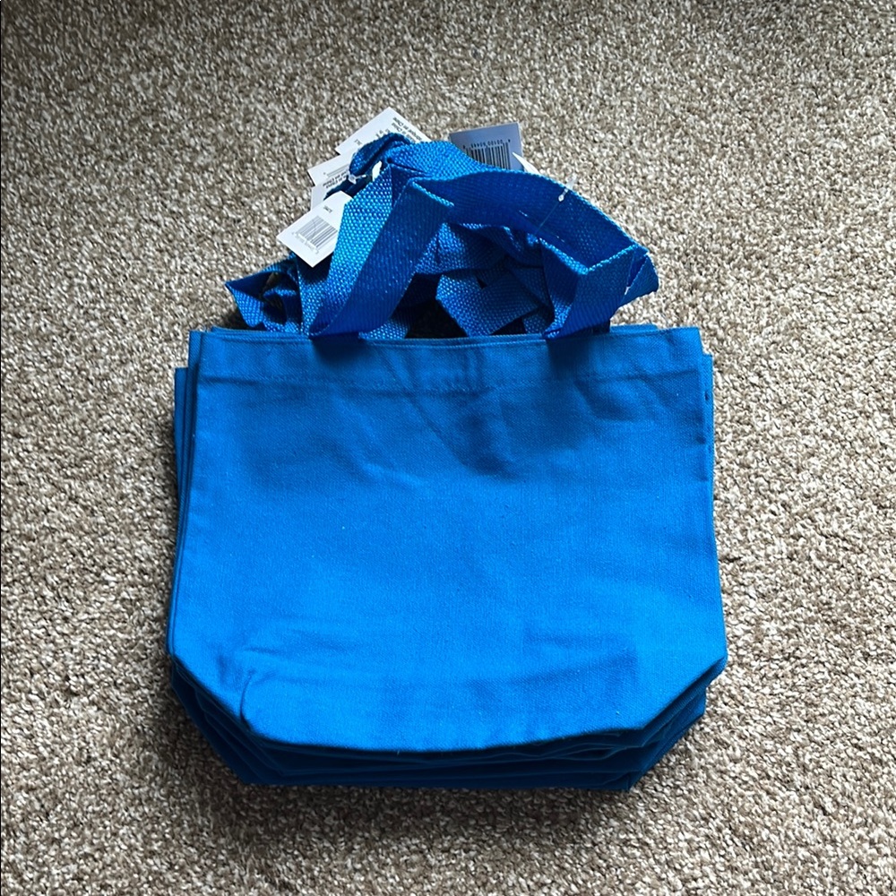 Michael’s Blue Mini Canvas Tote Bags - Set of 9